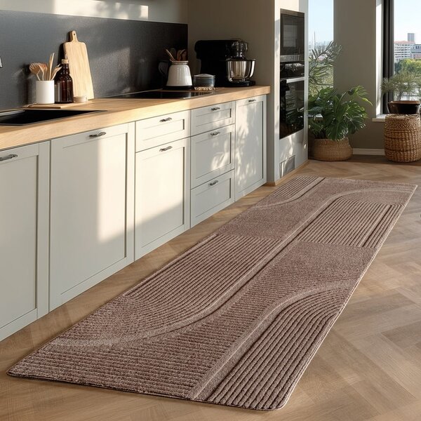Passatoia beige lavabile 80x250 cm Pompei 1612 – Ayyildiz Carpets