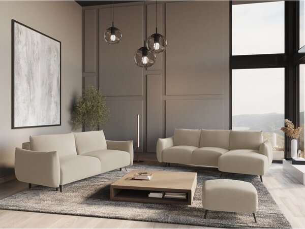 Divano angolare beige (con penisola a destra) Malie – Makamii