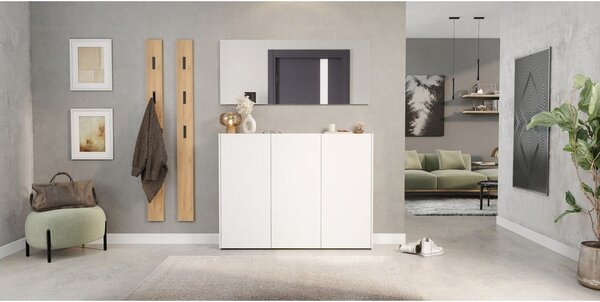 Armadietto bianco con effetto rovere 138x105x25 cm Libbiano – Germania