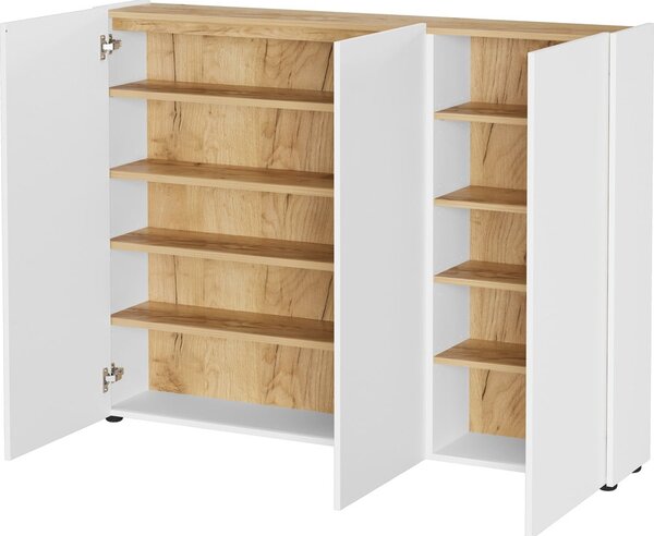 Armadietto bianco con effetto rovere 138x105x25 cm Libbiano – Germania