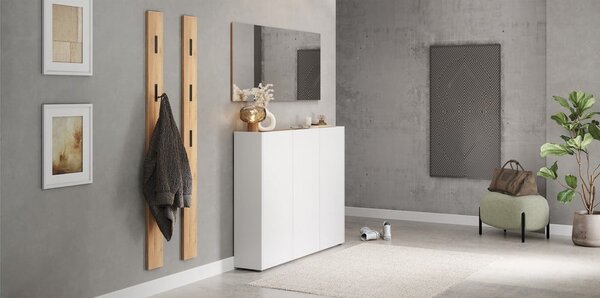 Armadietto bianco con effetto rovere 138x105x25 cm Libbiano – Germania