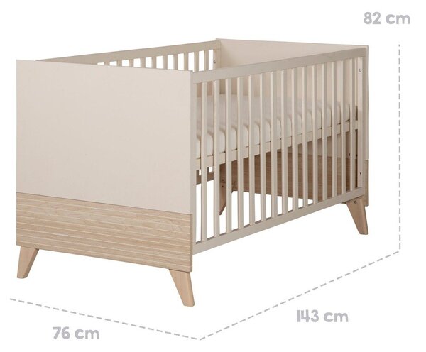 Lettino beige con altezza regolabile 70x140 cm Sidney – Roba