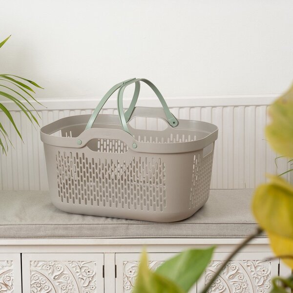 Cesta per il bucato marrone chiaro in plastica 45 l – Addis