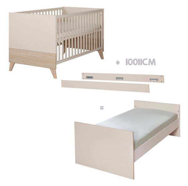 Lettino beige con altezza regolabile 70x140 cm Sidney – Roba