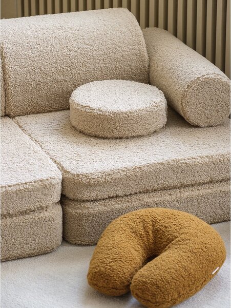 Divano per bambini marrone chiaro con rivestimento in bouclé 132 cm Settee – Wigiwama