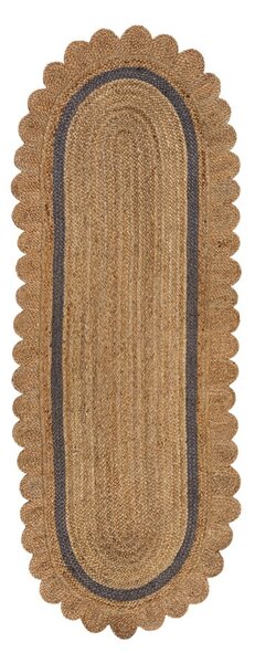 Passatoia grigia/di colore naturale in iuta tessuta a mano 80x230 cm Grace Grey – Flair Rugs