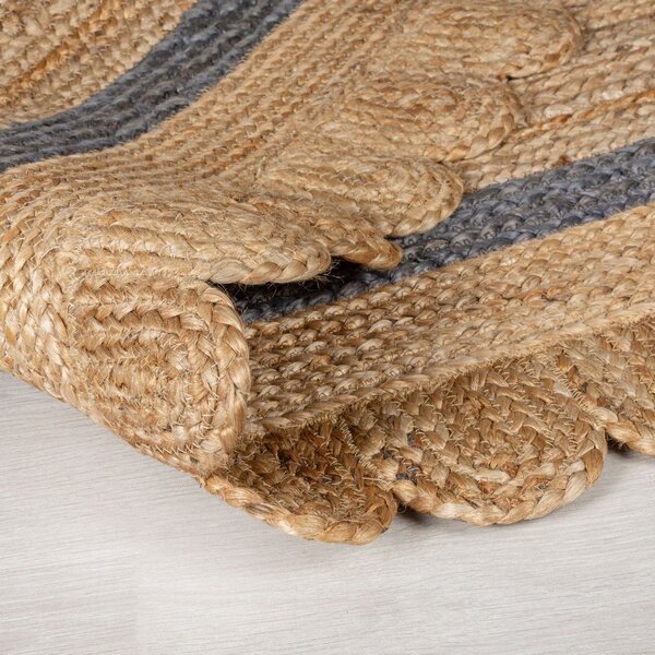 Passatoia grigia/di colore naturale in iuta tessuta a mano 80x230 cm Grace Grey – Flair Rugs