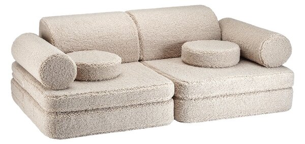 Divano per bambini marrone chiaro con rivestimento in bouclé 132 cm Settee – Wigiwama