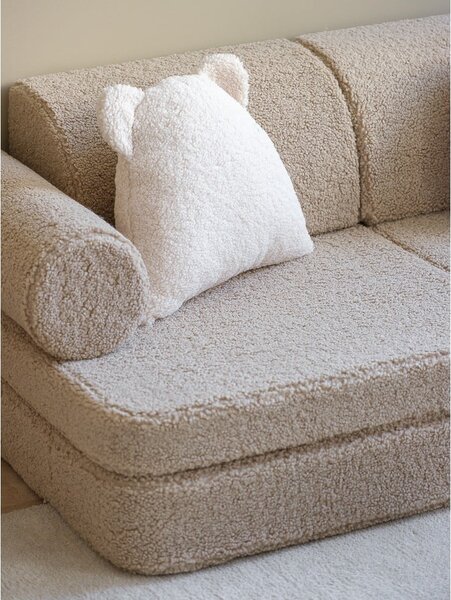 Divano per bambini marrone chiaro con rivestimento in bouclé 132 cm Settee – Wigiwama