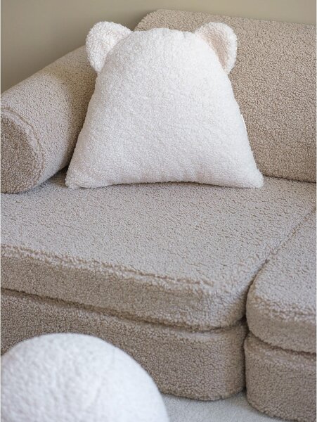 Divano per bambini marrone chiaro con rivestimento in bouclé 132 cm Settee – Wigiwama