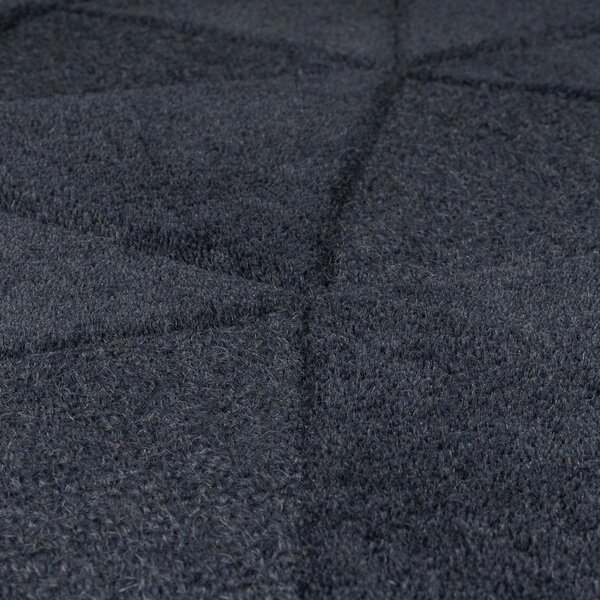 Tappeto rotondo color antracite in lana tessuto a mano ø 160 cm Shard Charcoal – Flair Rugs