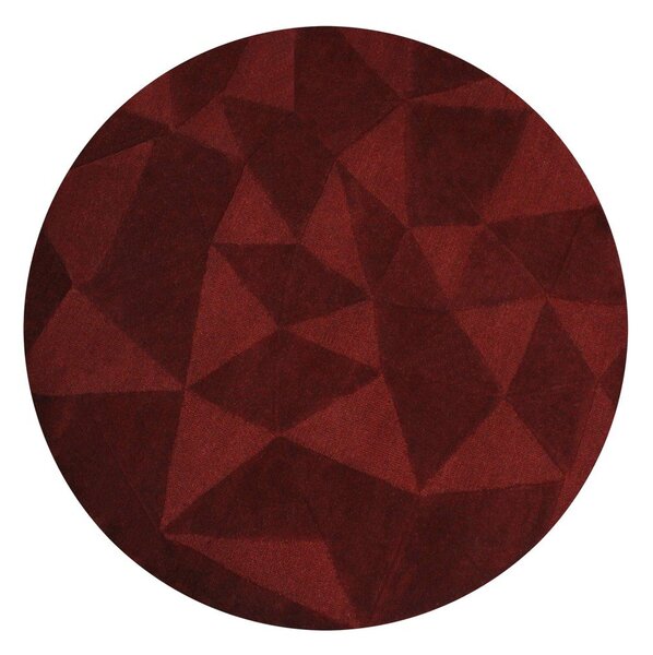 Tappeto rotondo burgundy in lana tessuto a mano ø 160 cm Shard Red – Flair Rugs