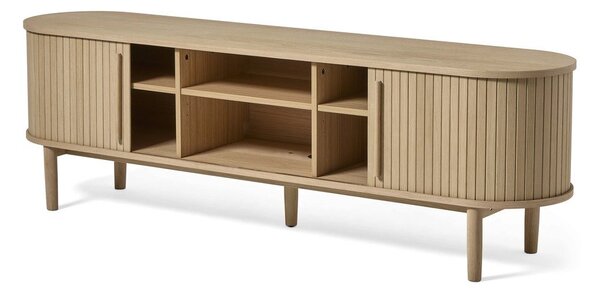 Mobile TV di colore naturale effetto rovere 180x56x40 cm Meta – Unique Furniture