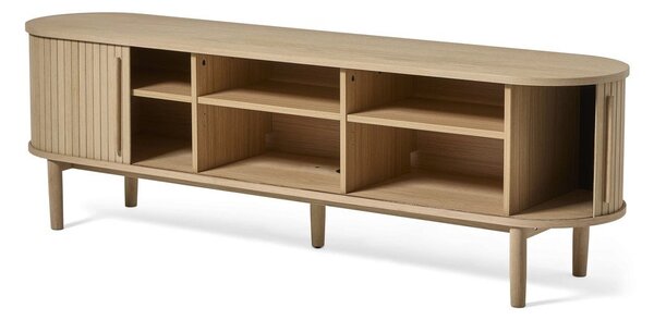 Mobile TV di colore naturale effetto rovere 180x56x40 cm Meta – Unique Furniture