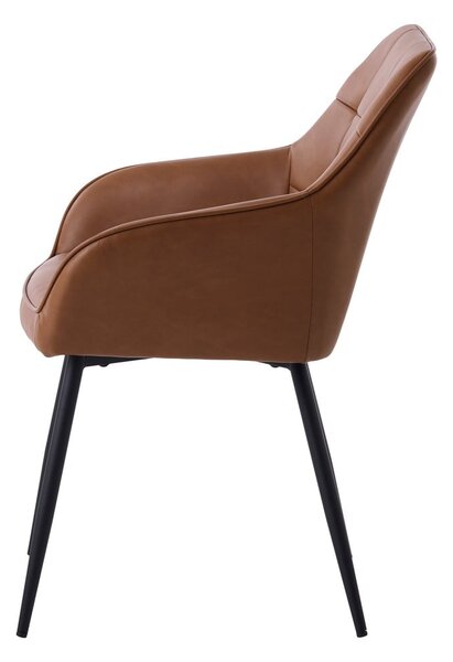 Set di sedie da pranzo marrone in imbottito con braccioli 2 pz Nolan Square – Unique Furniture