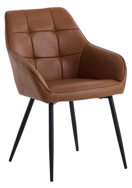 Set di sedie da pranzo marrone in imbottito con braccioli 2 pz Nolan Square – Unique Furniture