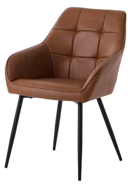 Set di sedie da pranzo marrone in imbottito con braccioli 2 pz Nolan Square – Unique Furniture