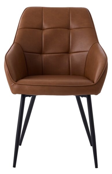Set di sedie da pranzo marrone in imbottito con braccioli 2 pz Nolan Square – Unique Furniture