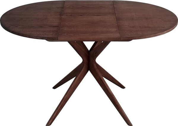 Tavolo da pranzo rotondo con effetto noce allungabile con estensione ø 90 cm Jubi – Ragaba