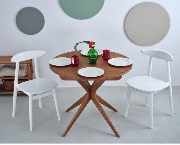 Tavolo da pranzo rotondo con effetto rovere allungabile con estensione ø 90 cm Jubi – Ragaba