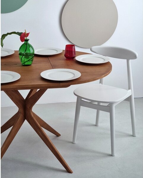 Tavolo da pranzo rotondo con effetto rovere allungabile con estensione ø 90 cm Jubi – Ragaba