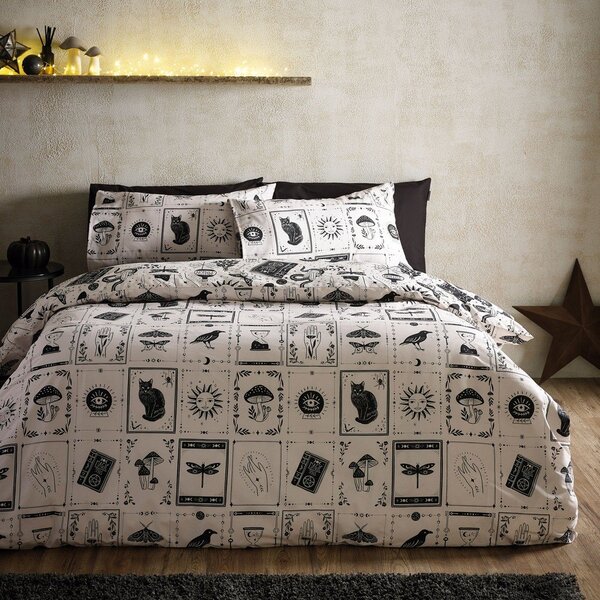 Set copripiumino e federa nero e beige per letto singolo 135x200 cm Enchanted Witchcraft – Catherine Lansfield