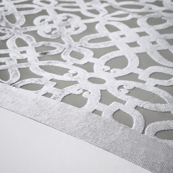 Set copripiumino e federa color crema e greige in velluto per letto matrimoniale e per letto esteso 230x220 cm Lattice Cut – Catherine Lansfield
