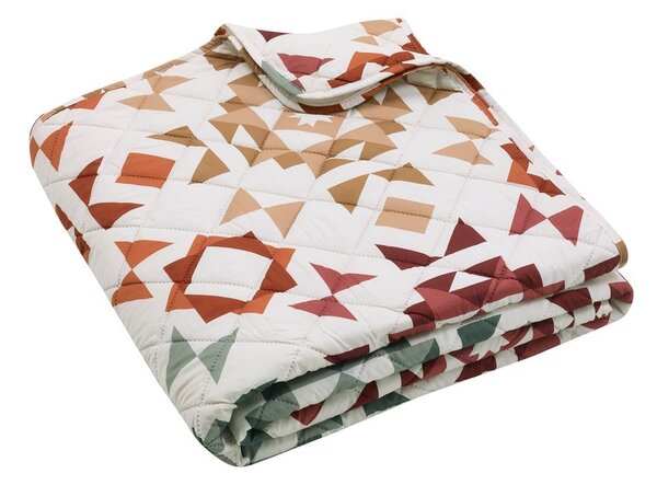 Copriletto beige con rivestimento trapuntato 220x230 cm Autumn Patchwork Geo – Catherine Lansfield