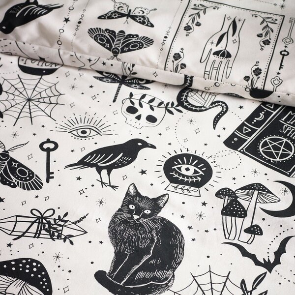 Set copripiumino e federa nero e beige per letto singolo 135x200 cm Enchanted Witchcraft – Catherine Lansfield