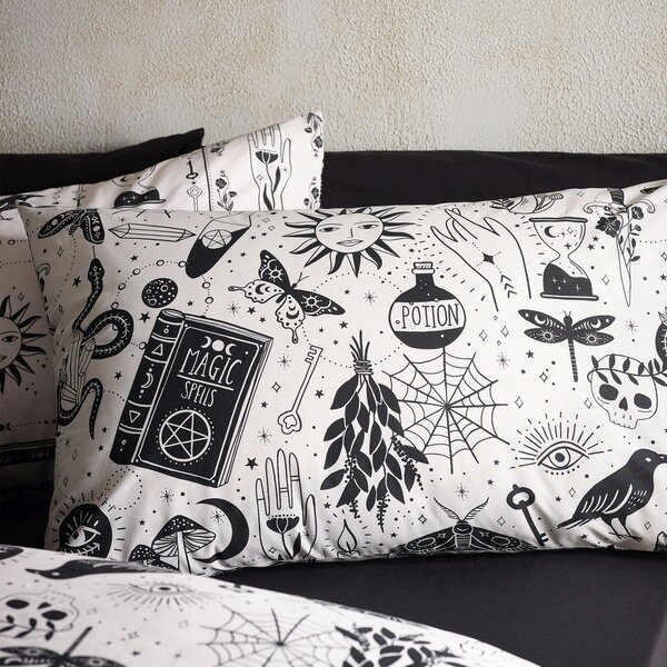 Set copripiumino e federa nero e beige per letto singolo 135x200 cm Enchanted Witchcraft – Catherine Lansfield
