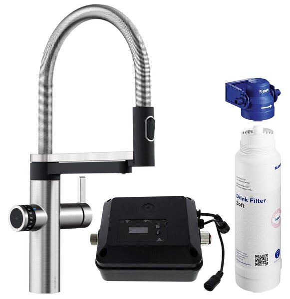 Rubinetto da cucina con funzione filtro Blanco Evol-S acciaio inox opaco 526311
