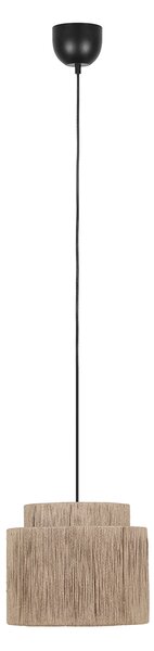 Lampada a sospensione Japandi nera con corda marrone 31cm - Smilla