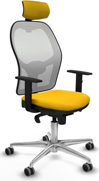 Sedia da ufficio con poggiatesta Piqueras y Crespo 1D086G2 Giallo