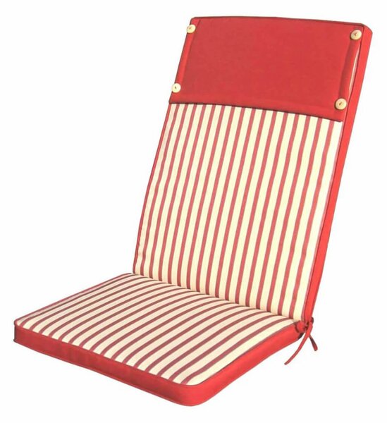 Cuscino in poliestere sfoderabile e impermeabile con schienale alto 113x49 cm - Red