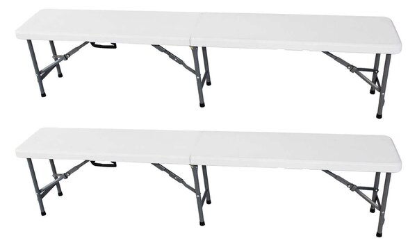 Set 2 panche catering pieghevole e abs bianco