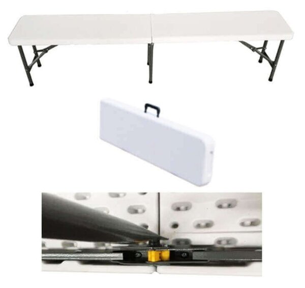 Set 2 panche catering pieghevole e abs bianco