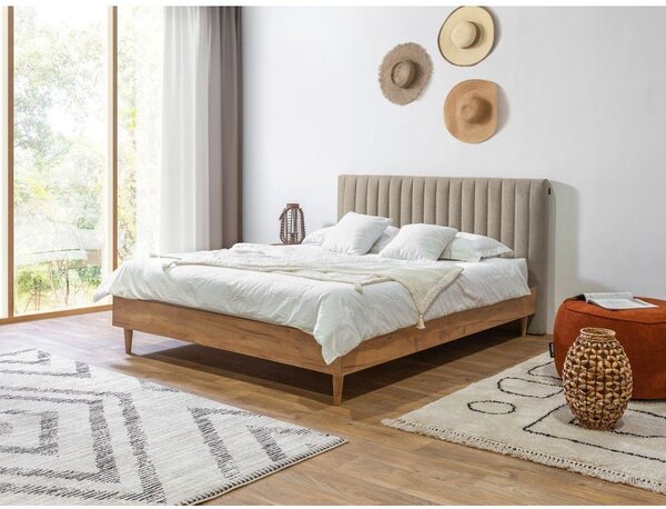 Letto matrimoniale beige/naturale con griglia 180x200 cm Oceane - Bobochic Paris