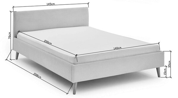 Letto matrimoniale imbottito beige rete non inclusa 140x200 cm Wicki – Meise Möbel