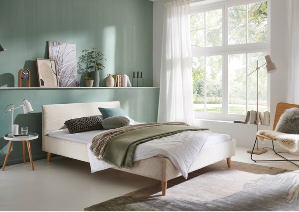 Letto matrimoniale imbottito beige rete non inclusa 140x200 cm Wicki – Meise Möbel
