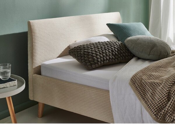 Letto matrimoniale imbottito beige rete non inclusa 140x200 cm Wicki – Meise Möbel