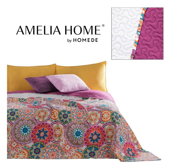 Copriletto reversibile in microfibra fucsia , 170 x 270 cm Bibi - DecoKing