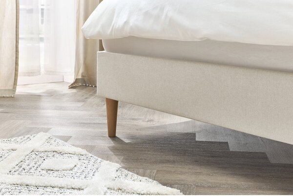 Letto matrimoniale imbottito beige con griglia 160x200 cm Sary - Bobochic Paris