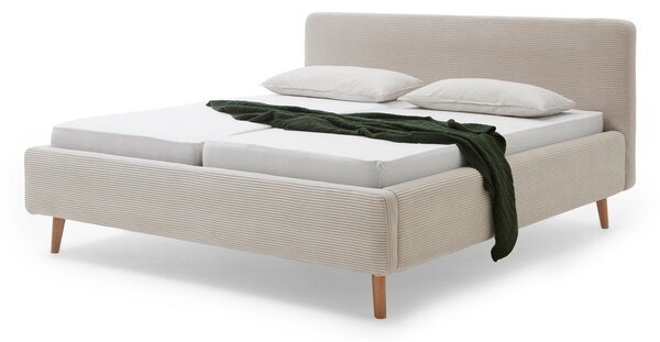 Letto matrimoniale imbottito beige rete non inclusa 180x200 cm Mattis Cord – Meise Möbel