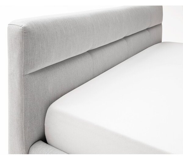 Letto matrimoniale imbottito grigio chiaro con contenitore con rete inclusa 160x200 cm Lotte – Meise Möbel