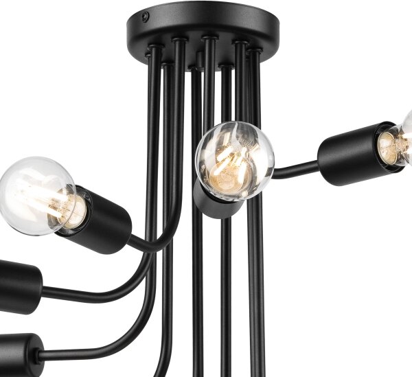 Lampadario a plafone TRINITY 10xE27/15W/230V nero