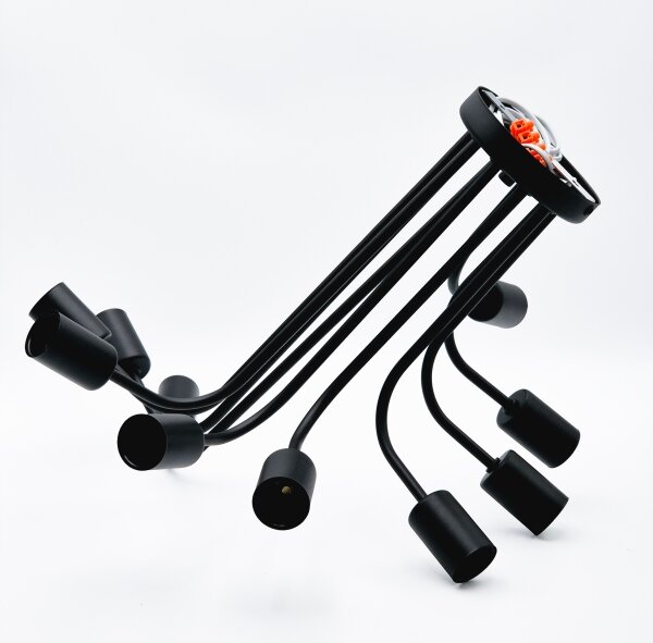 Lampadario a plafone TRINITY 10xE27/15W/230V nero