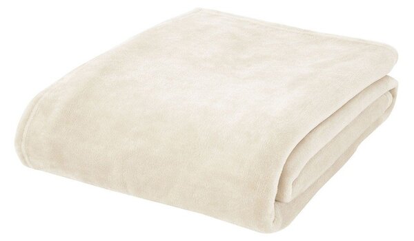 Copriletto in microfelpa crema per letto matrimoniale 200x240 cm Raschel - Catherine Lansfield