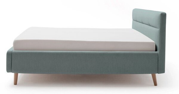 Letto matrimoniale imbottito azzurro con contenitore con rete inclusa 160x200 cm Lotte – Meise Möbel
