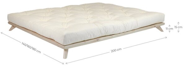 Letto matrimoniale in legno di pino con griglia 180x200 cm Senza - Karup Design