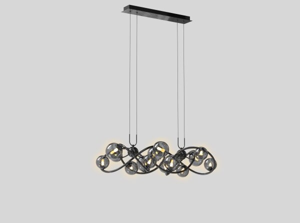 Wofi 7014-1405 - Lampadario LED a sospensione con filo NANCY 14xG9/3,5W/230V nero/cromo